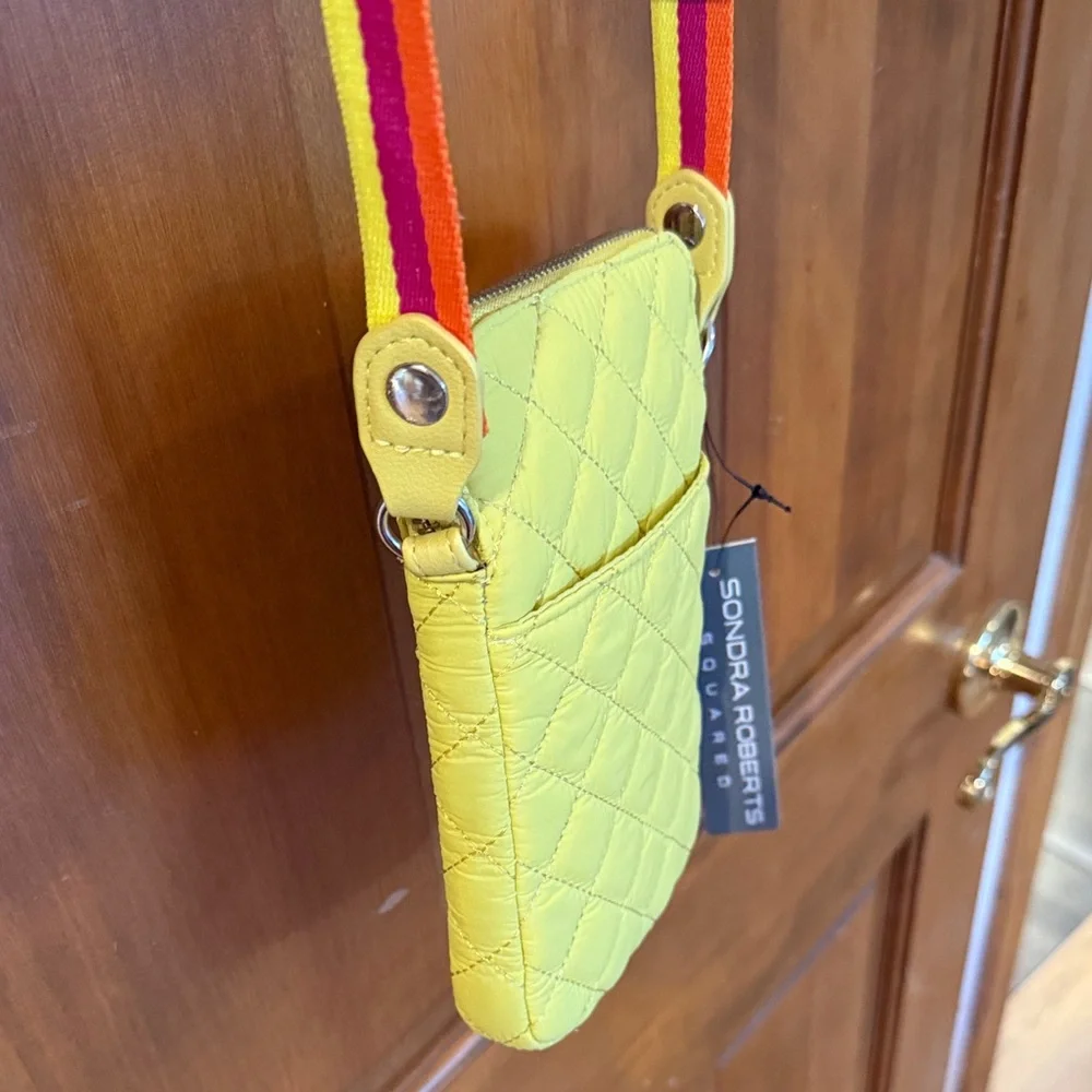 Sondra Roberts Yellow Quilted Crossbody Bag - Picture 4 of 5